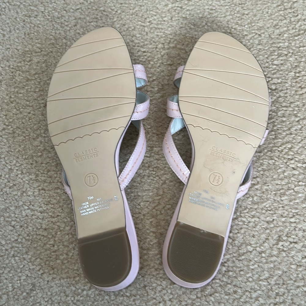 Classic Elements Dusty Pink Leather Sandals sz 6.5 - Picture 7 of 11
